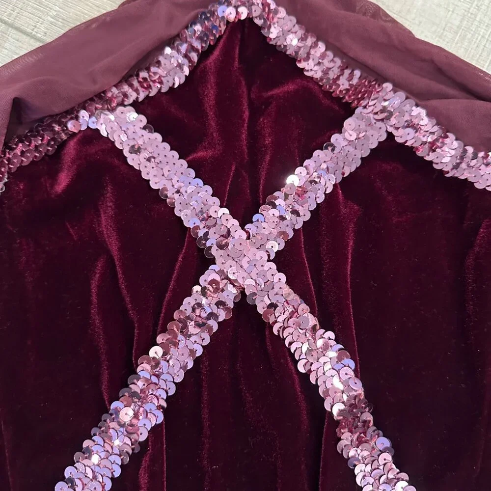 WHIRL A WEVE DANCE CREATIONS RED VINTAGE DANCE COSTUME CHILD LARGE